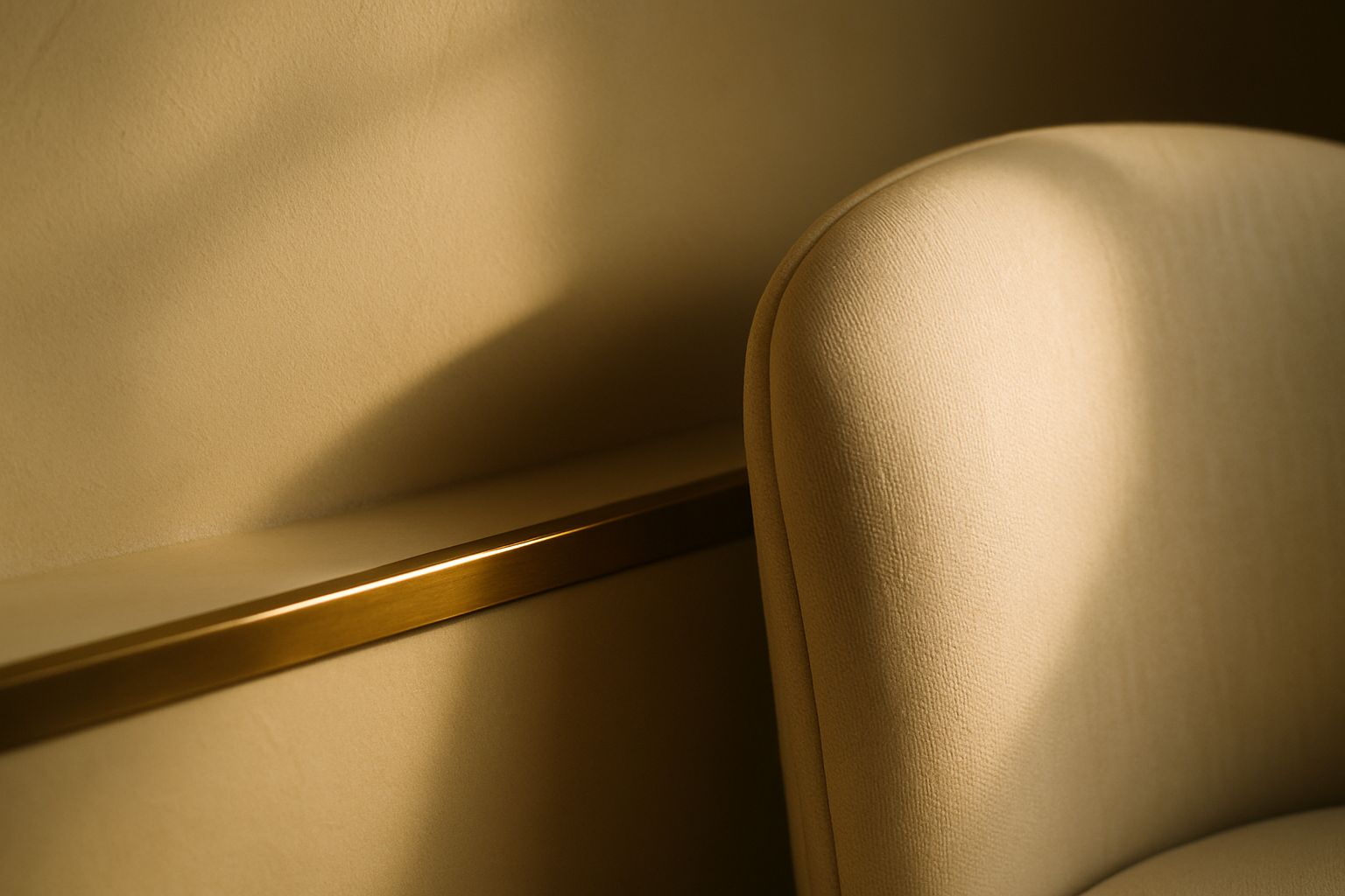 Cream marble veined with warm brass